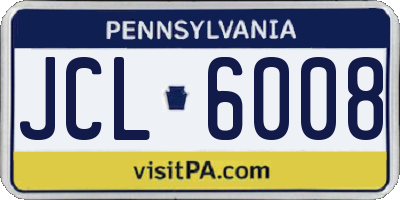 PA license plate JCL6008