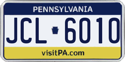 PA license plate JCL6010