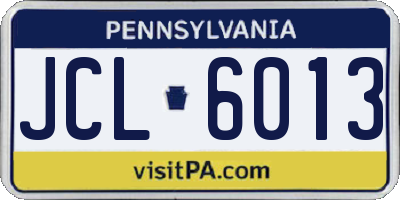 PA license plate JCL6013