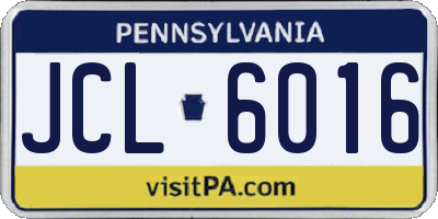 PA license plate JCL6016