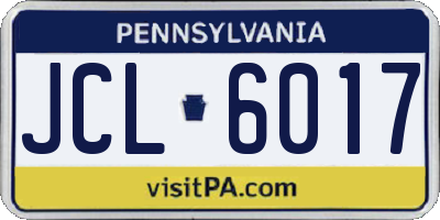 PA license plate JCL6017