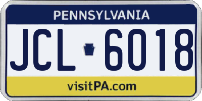 PA license plate JCL6018