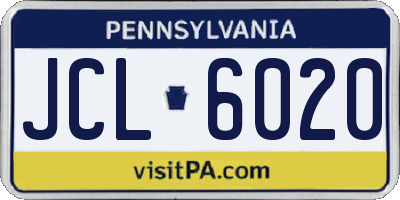 PA license plate JCL6020