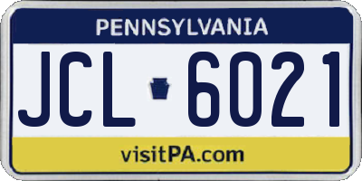 PA license plate JCL6021