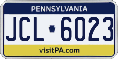 PA license plate JCL6023