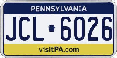 PA license plate JCL6026