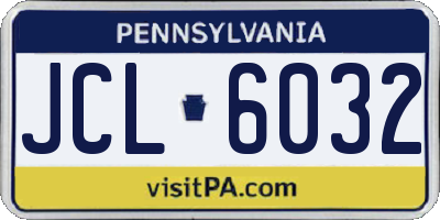 PA license plate JCL6032