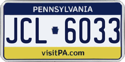 PA license plate JCL6033