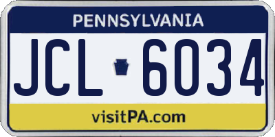 PA license plate JCL6034