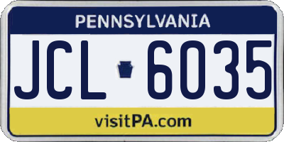 PA license plate JCL6035