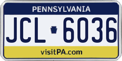 PA license plate JCL6036