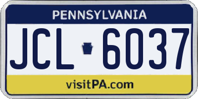 PA license plate JCL6037