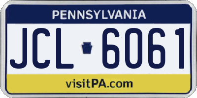 PA license plate JCL6061