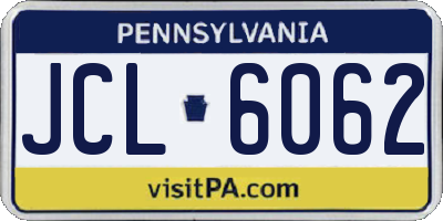 PA license plate JCL6062