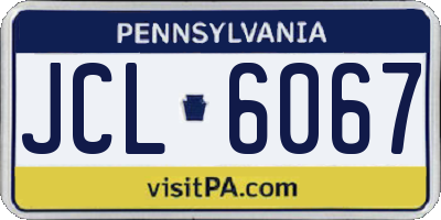 PA license plate JCL6067
