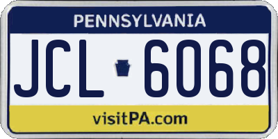 PA license plate JCL6068