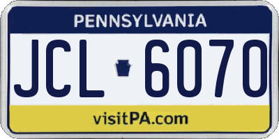 PA license plate JCL6070