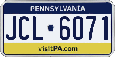 PA license plate JCL6071