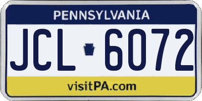 PA license plate JCL6072