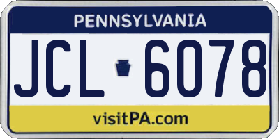 PA license plate JCL6078