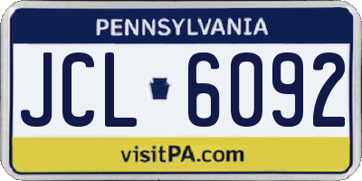 PA license plate JCL6092
