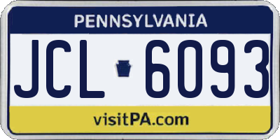 PA license plate JCL6093