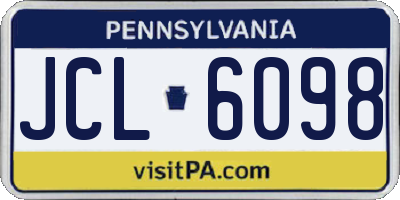 PA license plate JCL6098