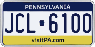 PA license plate JCL6100