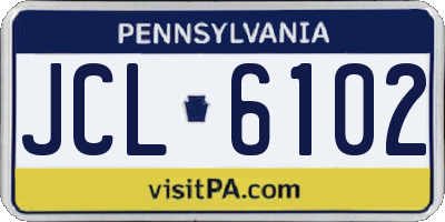 PA license plate JCL6102