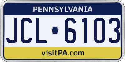 PA license plate JCL6103