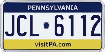 PA license plate JCL6112