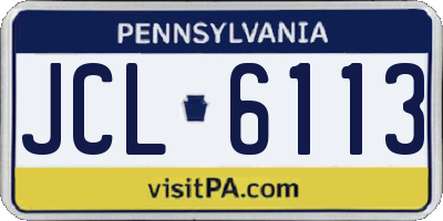 PA license plate JCL6113
