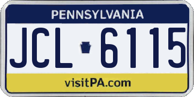 PA license plate JCL6115