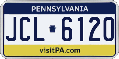 PA license plate JCL6120