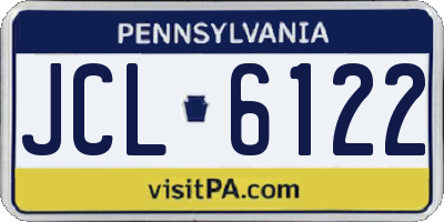 PA license plate JCL6122