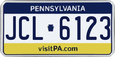 PA license plate JCL6123