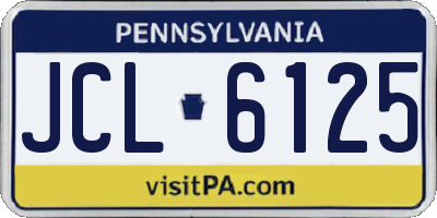 PA license plate JCL6125
