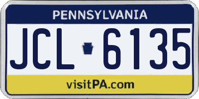 PA license plate JCL6135