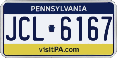 PA license plate JCL6167