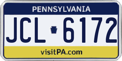 PA license plate JCL6172