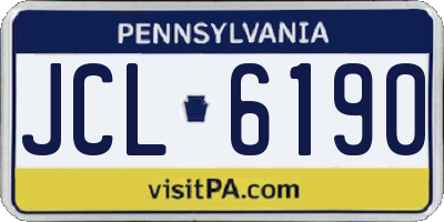 PA license plate JCL6190