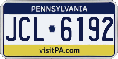 PA license plate JCL6192