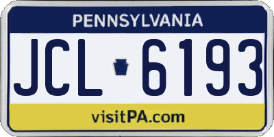PA license plate JCL6193