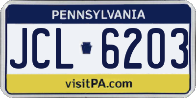 PA license plate JCL6203