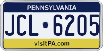PA license plate JCL6205