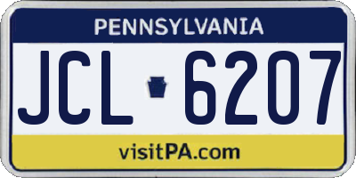 PA license plate JCL6207
