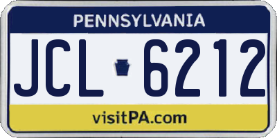 PA license plate JCL6212