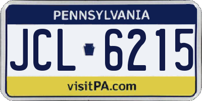 PA license plate JCL6215
