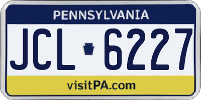 PA license plate JCL6227