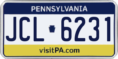 PA license plate JCL6231